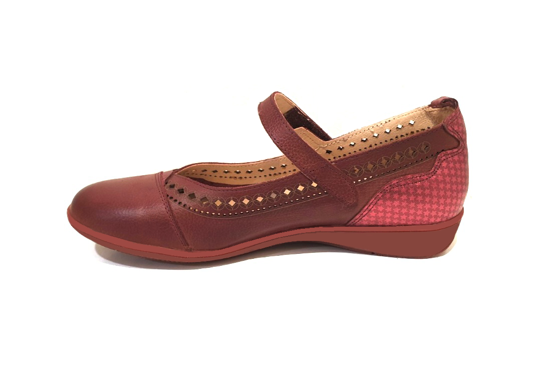 Wanda Panda Adele Oldy Trombolik Oxid Red 38 Combi Velcro Mary Jane Made In Spain
