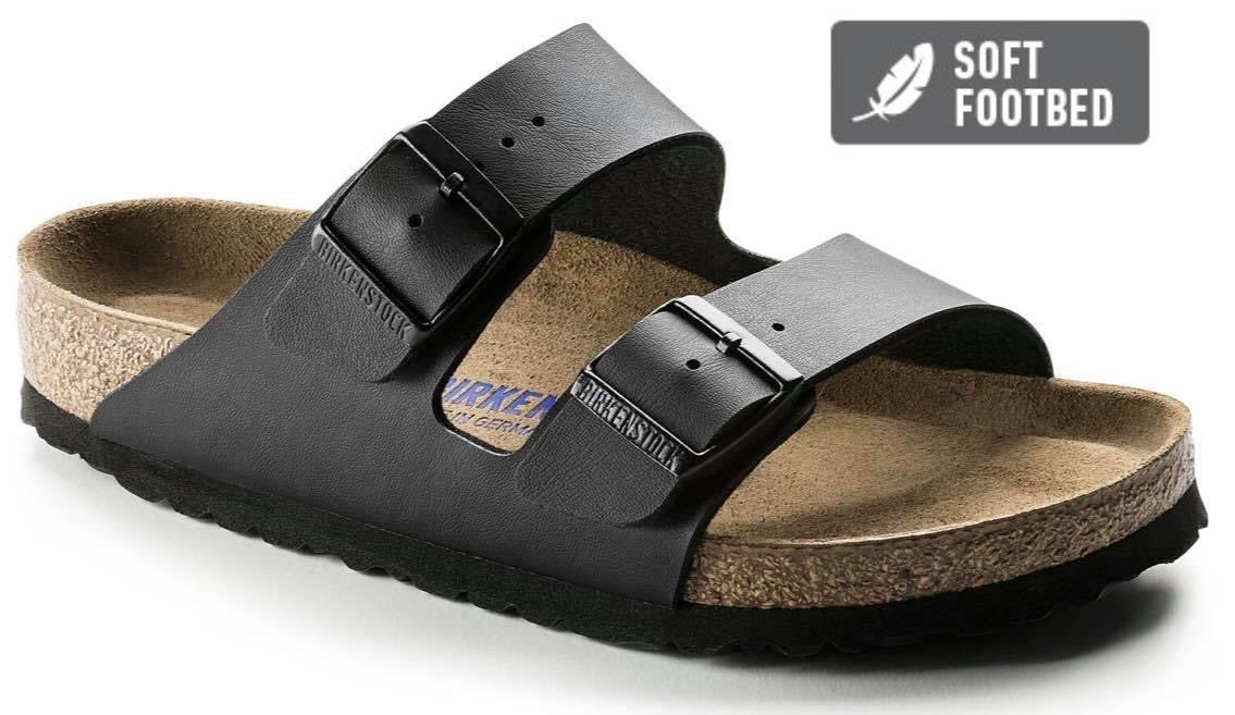 Birkenstock Arizona Black Birko-Flor Soft Footbed Made In Germany