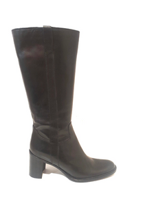 Progetto 9560 Black Nero Knee High Zip Boot Made In Italy
