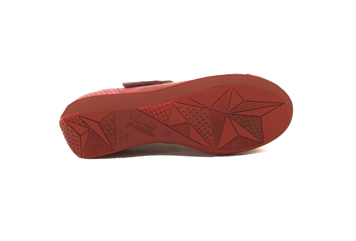 Wanda Panda Adele Oldy Trombolik Oxid Red 38 Combi Velcro Mary Jane Made In Spain
