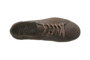 Softinos Tom Washed Coffee Brown Leather Lace Up 6 Eyelet Shoe Made In Portugal