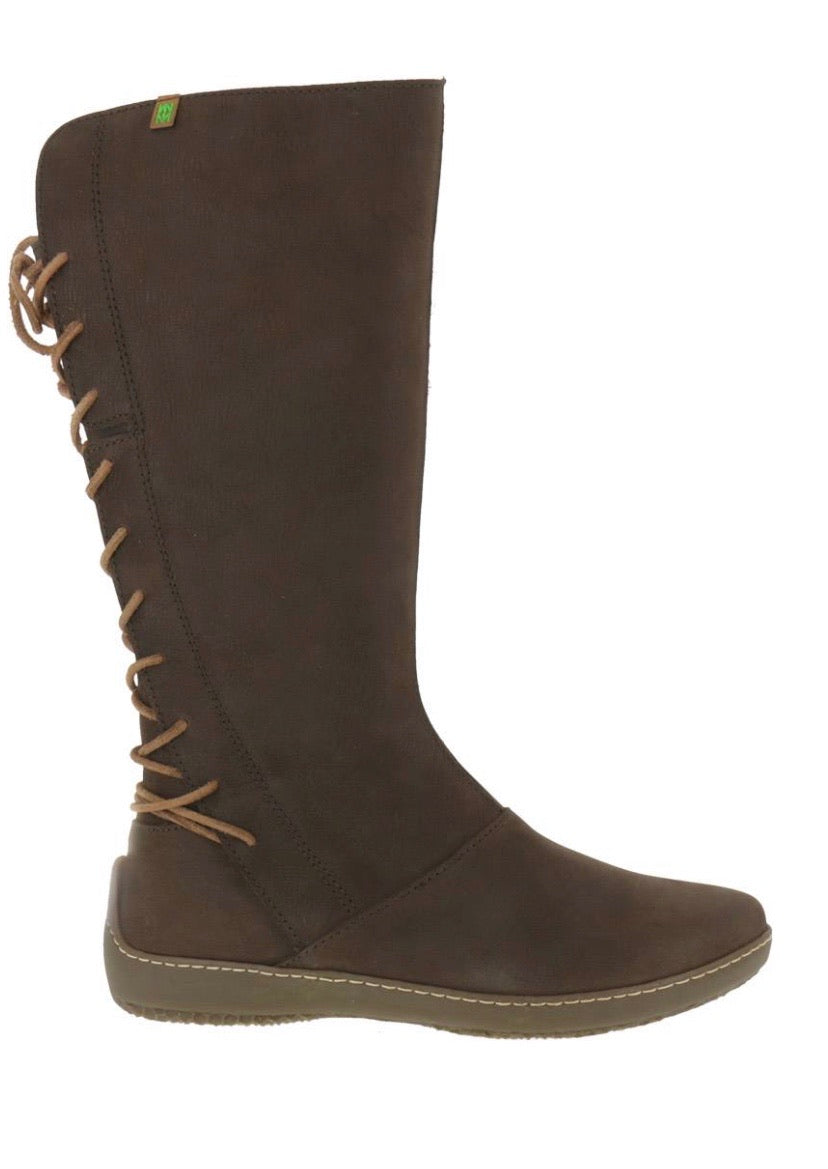 El Naturalista ND16 Brown Lace Up Zip High Boots Made In Spain
