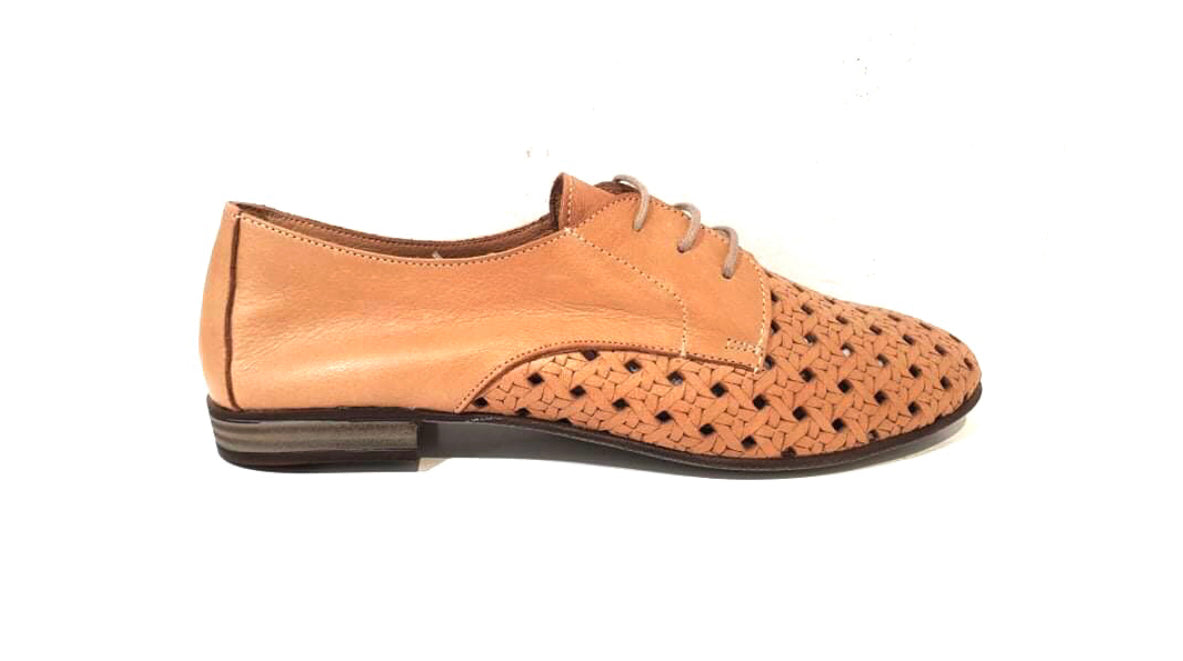 Sala Europe Venice Cappuccino 3 Eyelet Perforated Shoe Made In Turkey