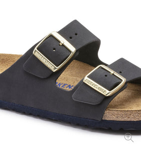 Birkenstock Arizona Midnight Blue Nubuck Leather Soft Footbed Made In Germany