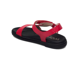 Wonders B-7410 Red Willer Rojo Leather Velcro Sandal Made In Spain