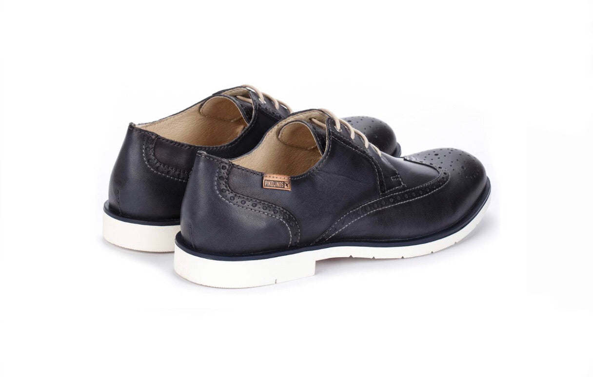 Pikolinos M4G-4111C1 Navy Blue Mens 4 Eyelet Brogue Made In Spain
