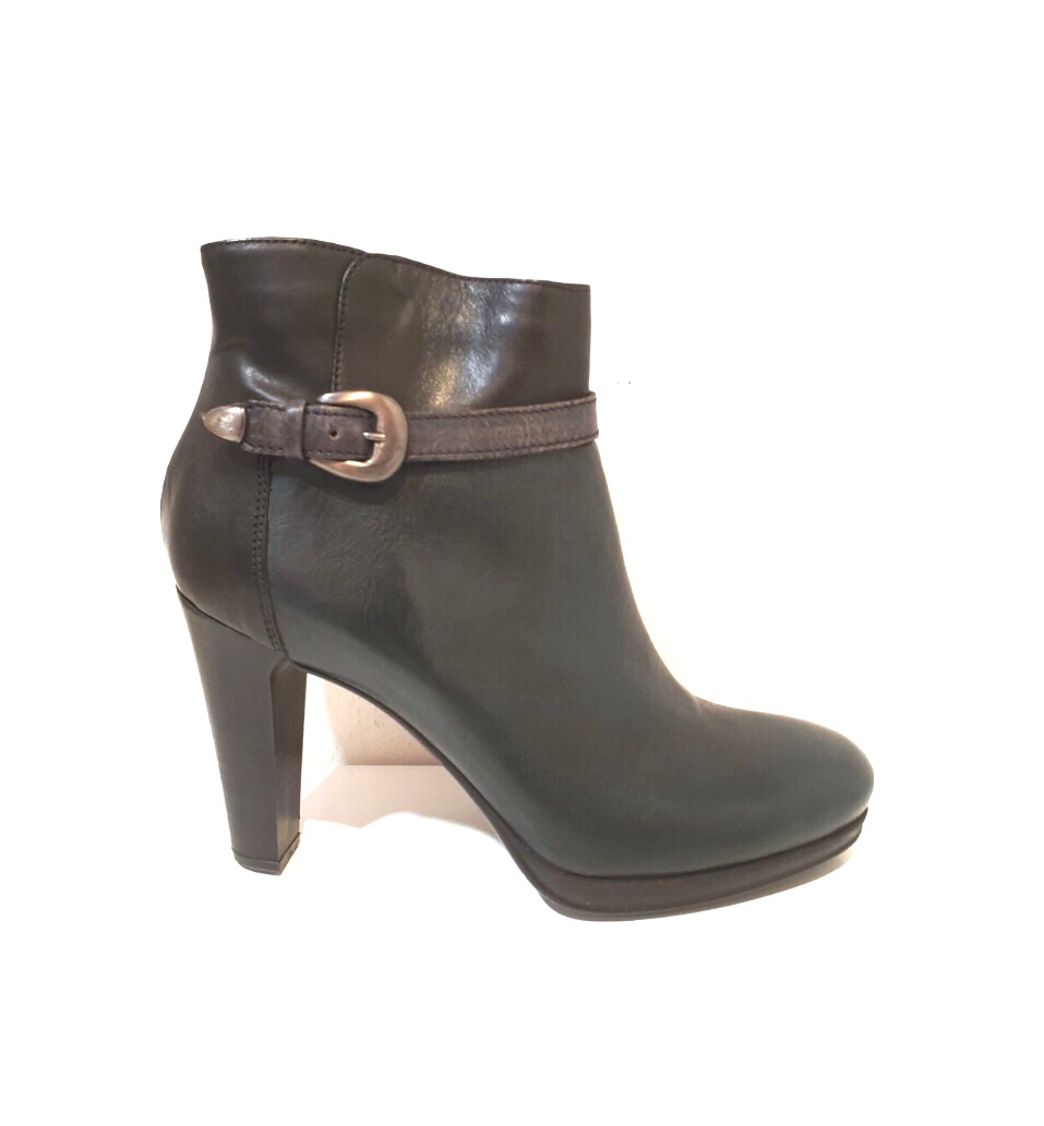 Progetto H126 Light Verde Black Green Zip Ankle Boot Made In Italy