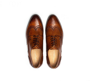 Martinelli 1492-2633EYM Cuero Light Tan Empire Leather 5 Eyelet Brogue Made In Spain