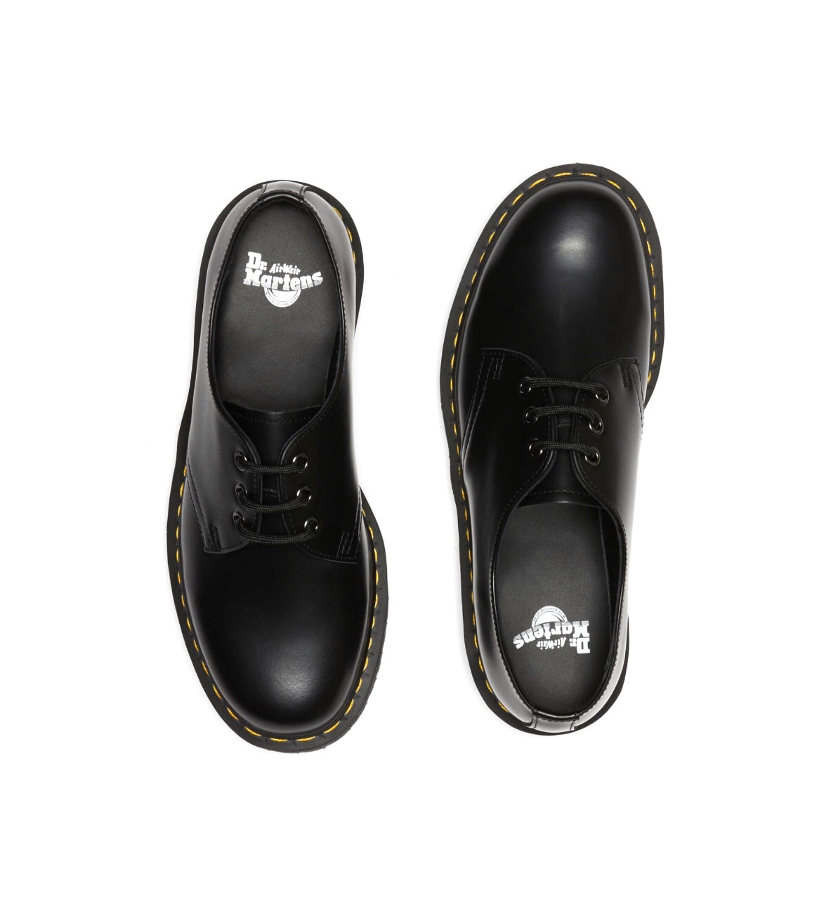 Dr. Martens 1461 Quad Black Smooth Platform 3 Eyelet Shoe