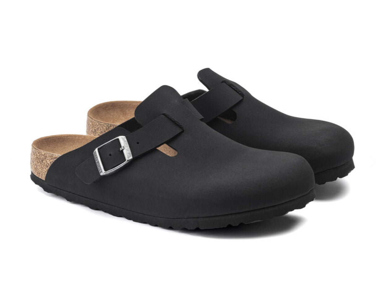 Birkenstock Boston Black Earthy Vegan Made In Germany