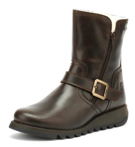 Fly London Seku Dark Brown Zip Ankle Boot Gore-Tex Made In Portugal