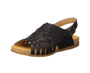 El Naturalista 5246 Zumaia Black Soft Grain Sandals Made In Spain