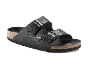 Birkenstock Arizona Black Embossed Leather Made In Germany