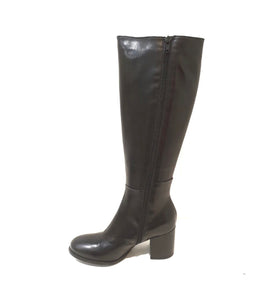 Progetto T250 Black Nero Nappa Knee High Zip Boot Made In Italy