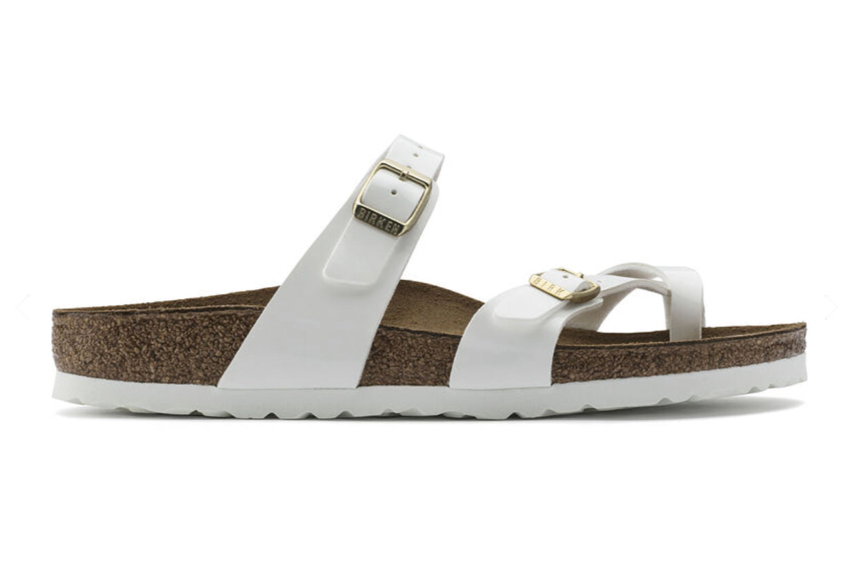 Birkenstock Mayari Patent White Birko-Flor Made In Germany