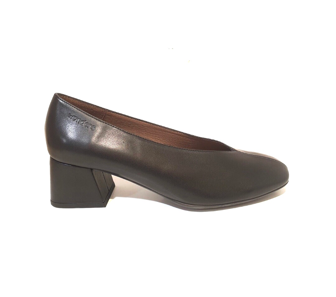 Wonders G-5503 Black Iseo I Leather Court Shoe Made In Spain
