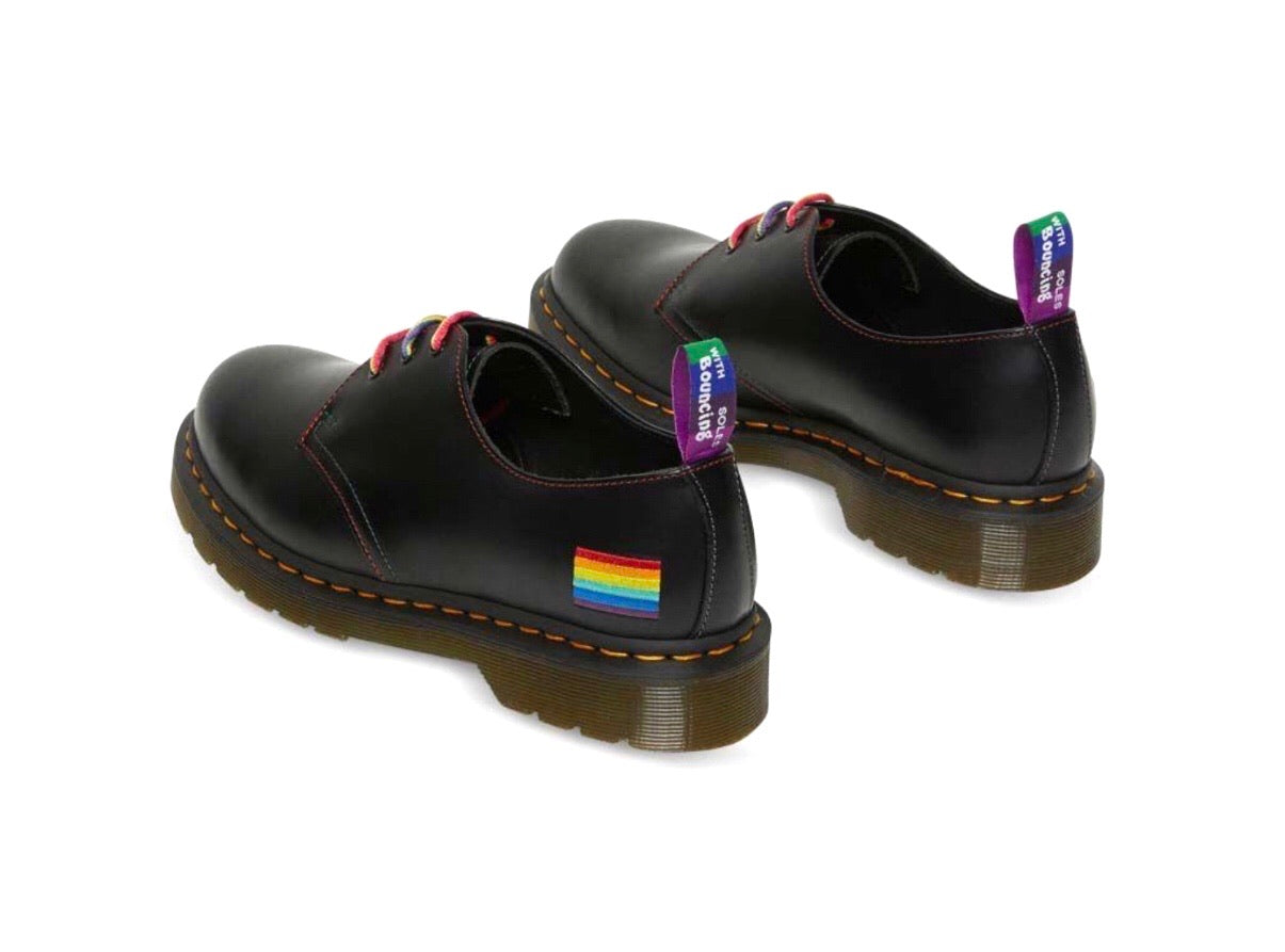 Dr. Martens 1461 Pride Black Smooth 3 Eyelet Shoe