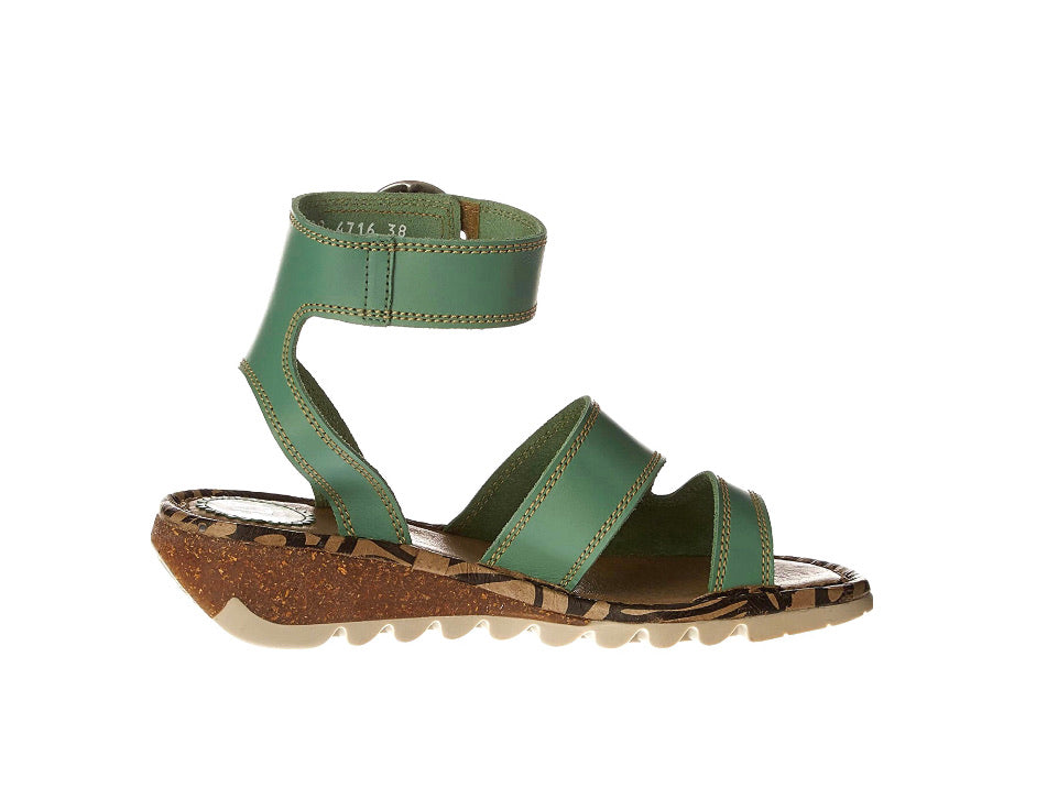 Fly London Tily722Fly Mynt Green Women's Wedges Sandals Made In Portugal