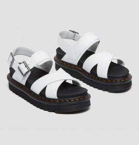 Dr. Martens Voss II White Hydro Leather Cross Strap Sandal