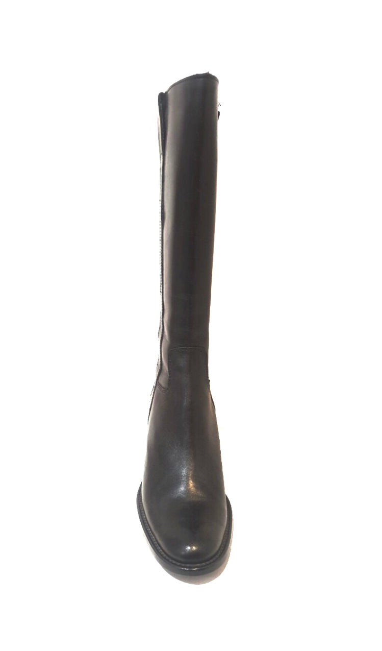 Progetto 9560 Black Nero Knee High Zip Boot Made In Italy