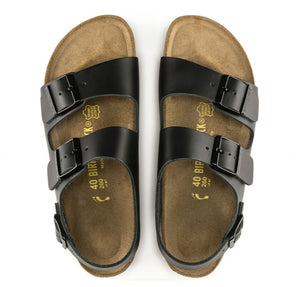 Birkenstock Milano Black Smooth Leather Made In Germany