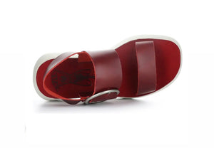 Fly London Bani739Fly Red Bridle Leather Open Toe Sandal Made In Portugal