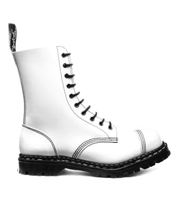 Gripfast White Hi-Shine Steel Toe 10 Eyelet Boot Made In England