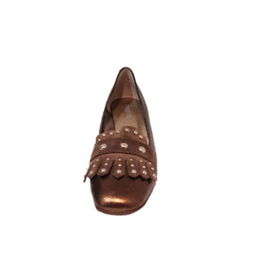 Progetto S176 Rock Bronzo Leather Tassel Court Shoe Made In Italy