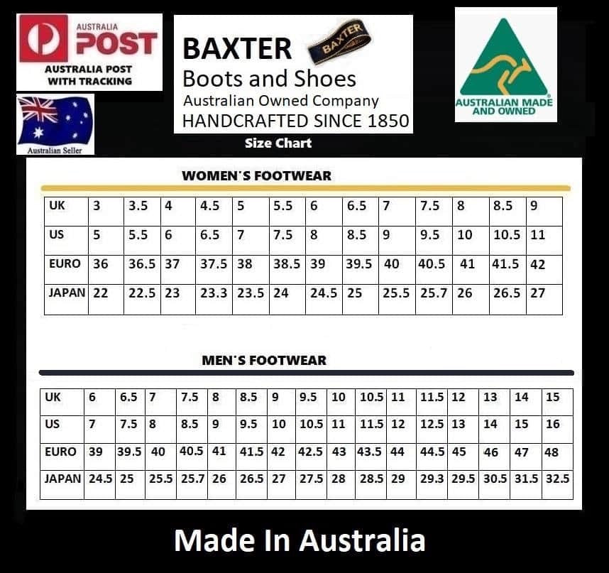 Baxter Patrol Black Rubber Sole Elastic Sided Made In Australia