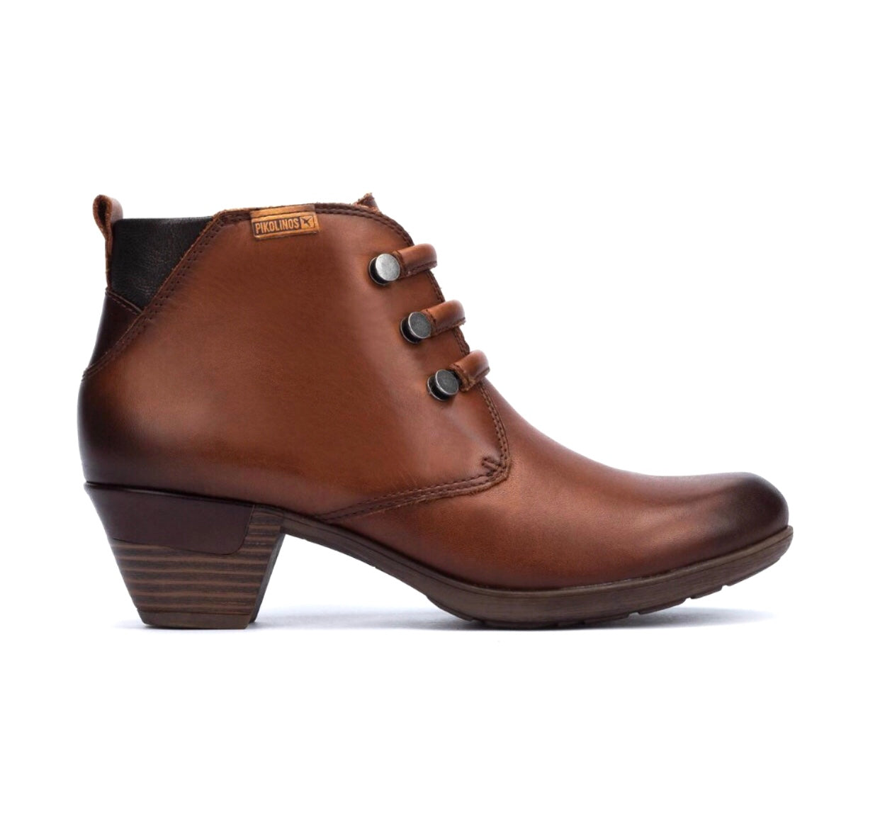 Pikolinos Rotterdam 902-8746 Cuero Light Tan Zip 3 Eyelet Boot Made In Spain