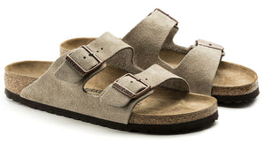 Birkenstock Arizona Taupe Suede Leather Made In Germany