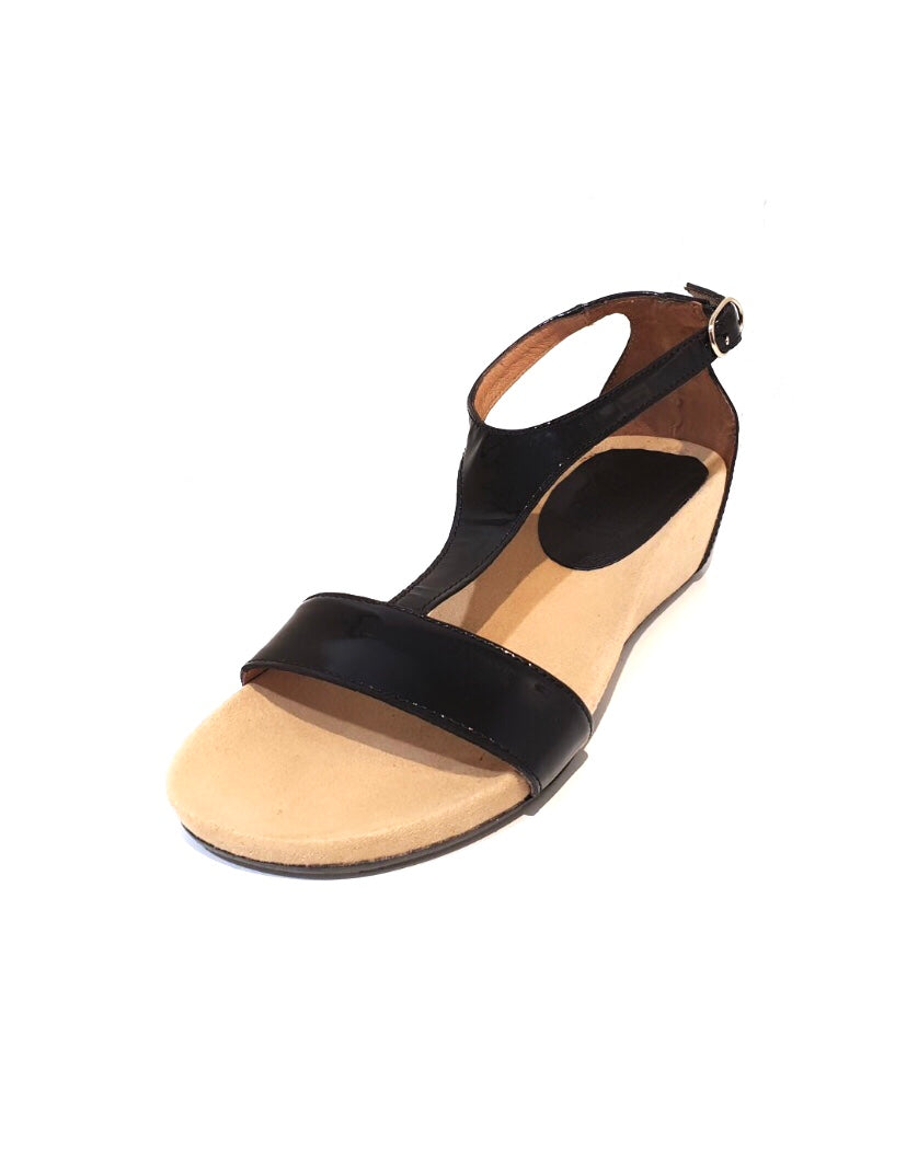 Wonders A-2203 Black Negro Charol Patent Leather Wedge Made In Spain
