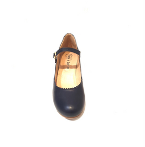 Rock n’ Dot 9397 Sharon Jeans Navy Blue Leather Court Shoe Made In Portugal