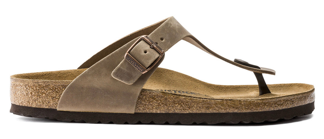 Birkenstock Gizeh Tabacco Brown Oiled Leather Made In Germany