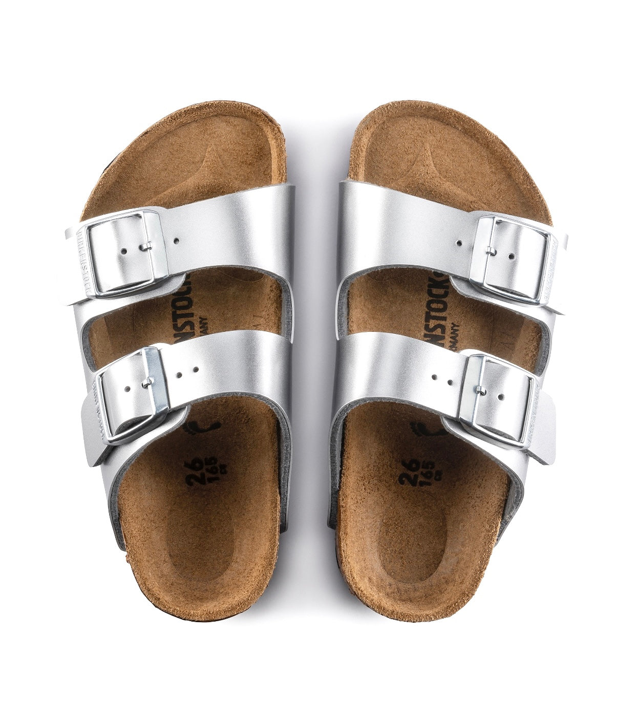 Birkenstock Arizona Kids Electric Metallic Silver Birko-Flor Made In Germany