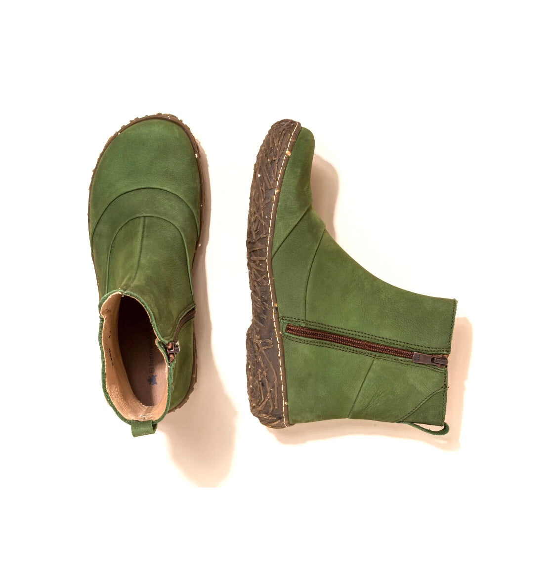 El Naturalista 5450 Selva Green Nido Zip Ankle Boot Made in Spain