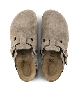 Birkenstock Boston Taupe Suede Made In Germany