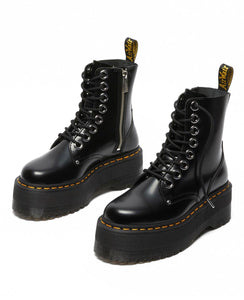 Dr. Martens Jadon Max Black Buttero Zip 8 Eyelet Ankle Boot