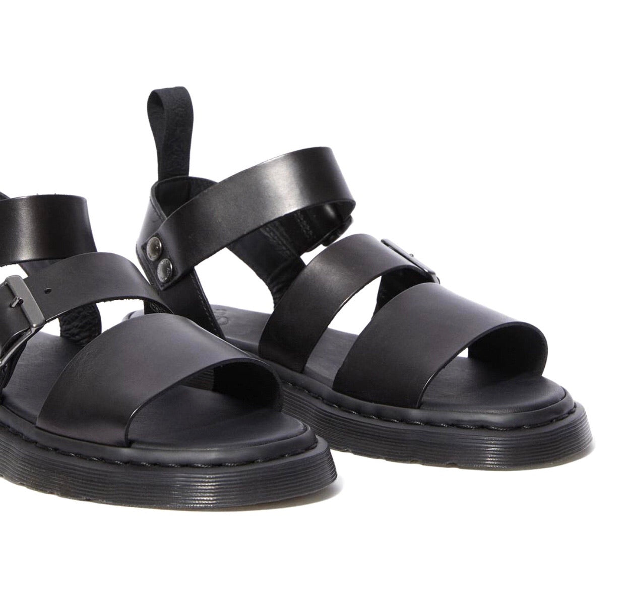 Dr. Martens Gryphon Black Brando Leather Gladiator Sandal