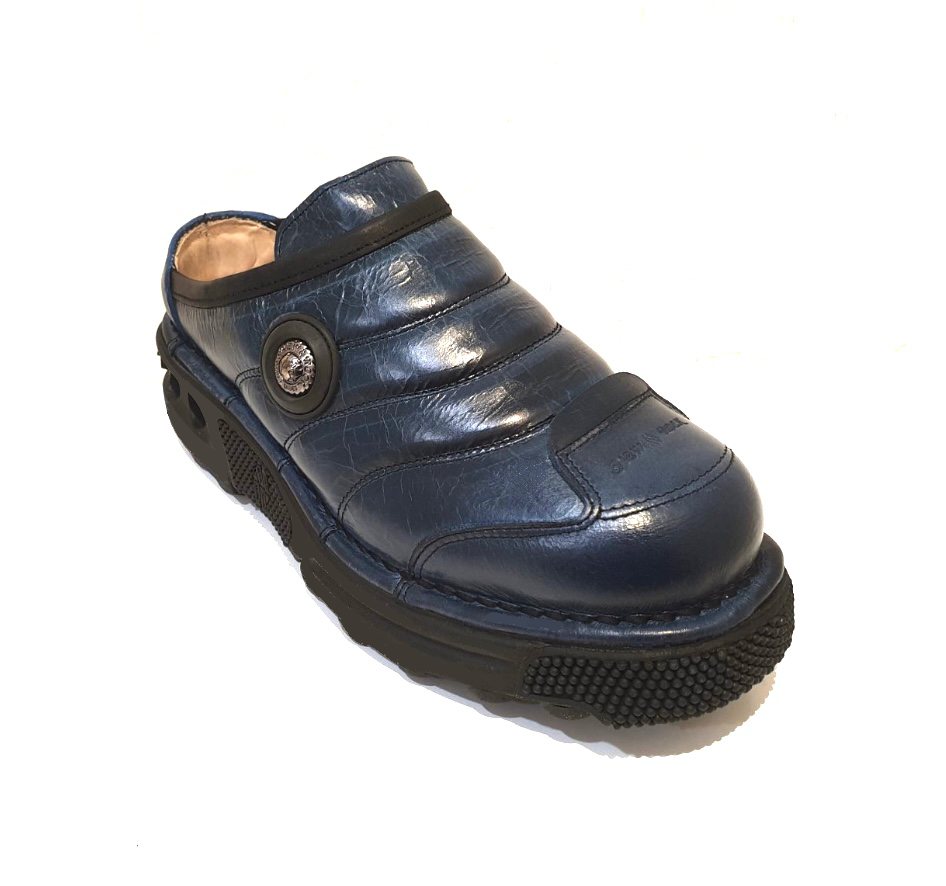 New Rock Azul Blue Leather 298 Piso Platform Slide Made In Spain