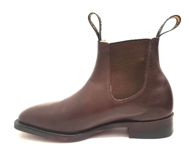 Baxter Henry Baxter Mahogany Brown One Piece Leather Sole Chelsea Boot Made In Australia