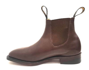 Baxter Henry Baxter Mahogany Brown One Piece Leather Sole Chelsea Boot Made In Australia