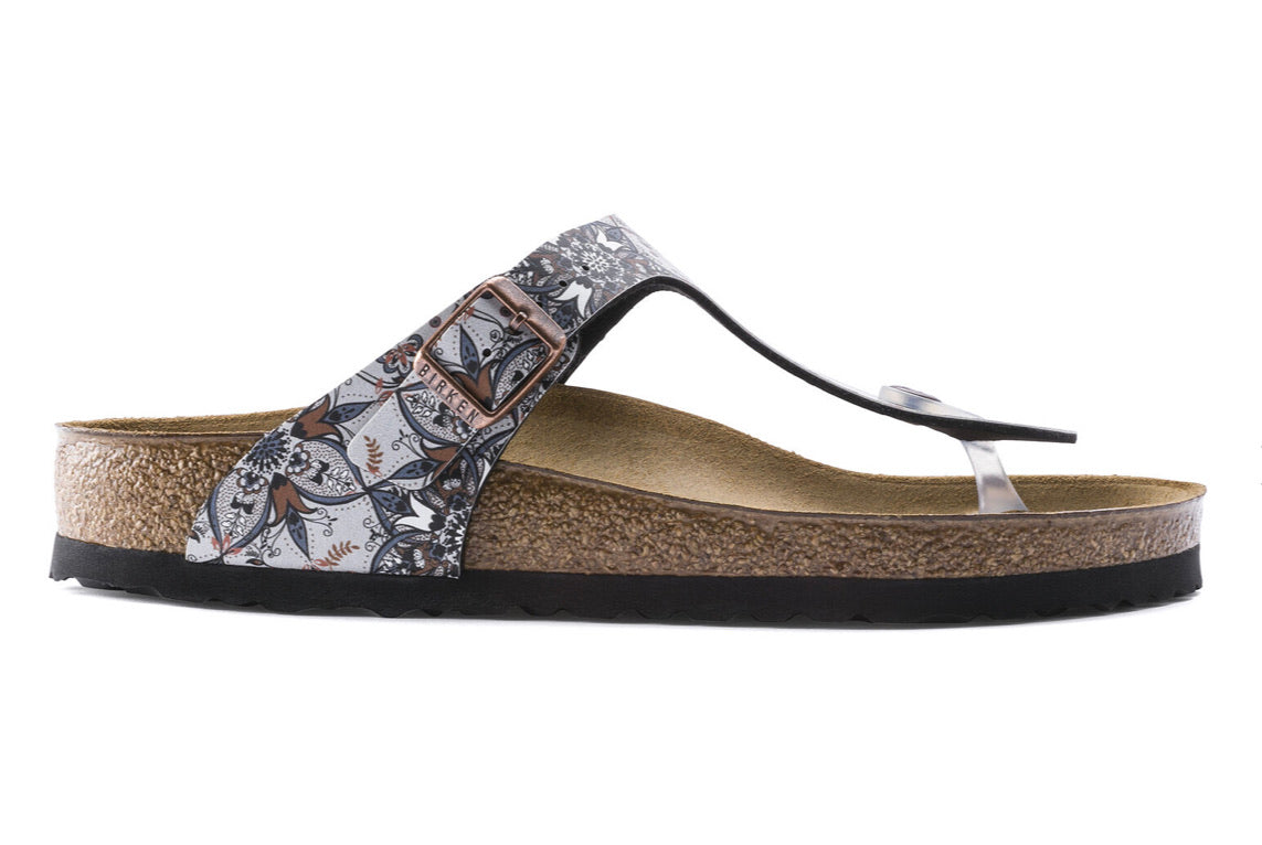 Birkenstock Gizeh Boho Flowers Navy Birko Flor Made In Germany
