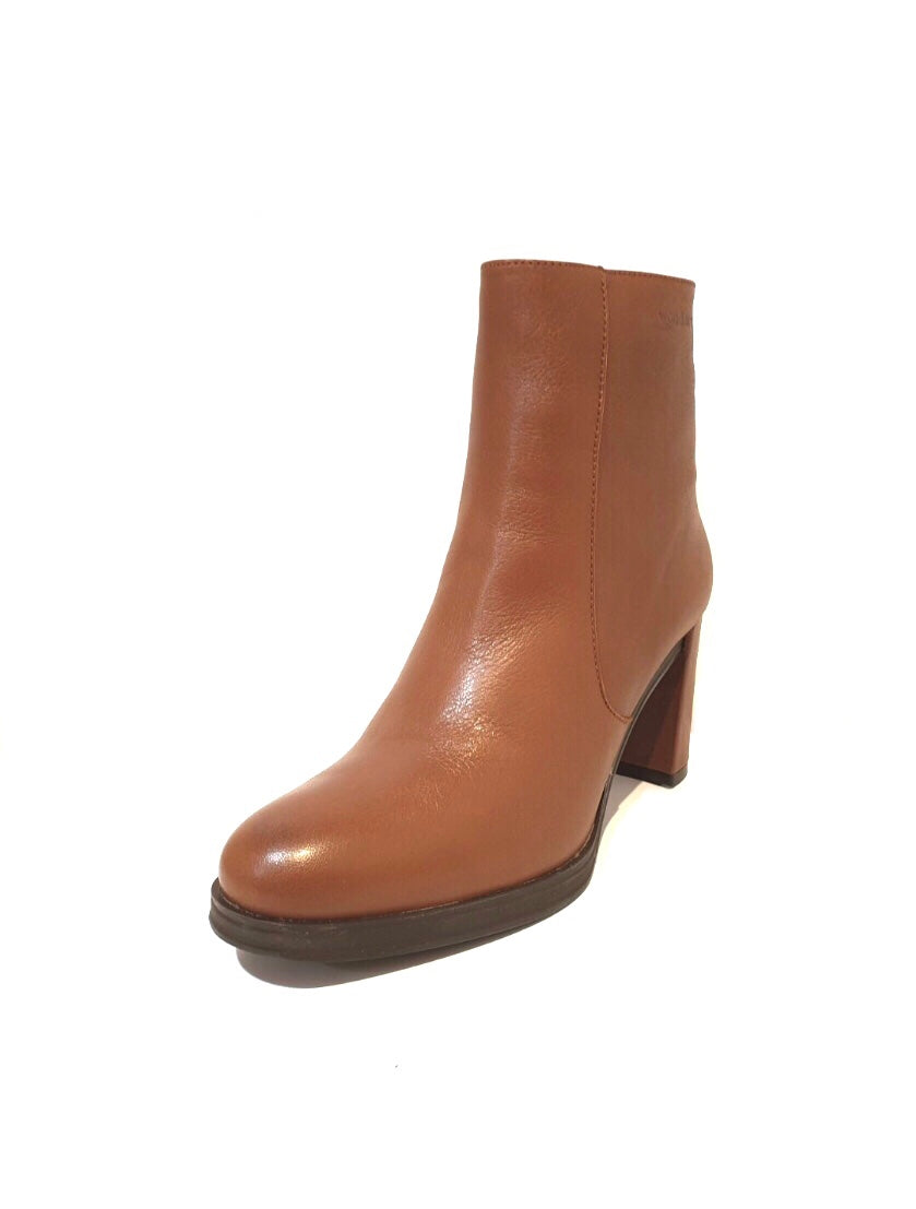 Wonders M-2505 Cuero Gonzalo Light Tan Zip Ankle Boot Made In Spain
