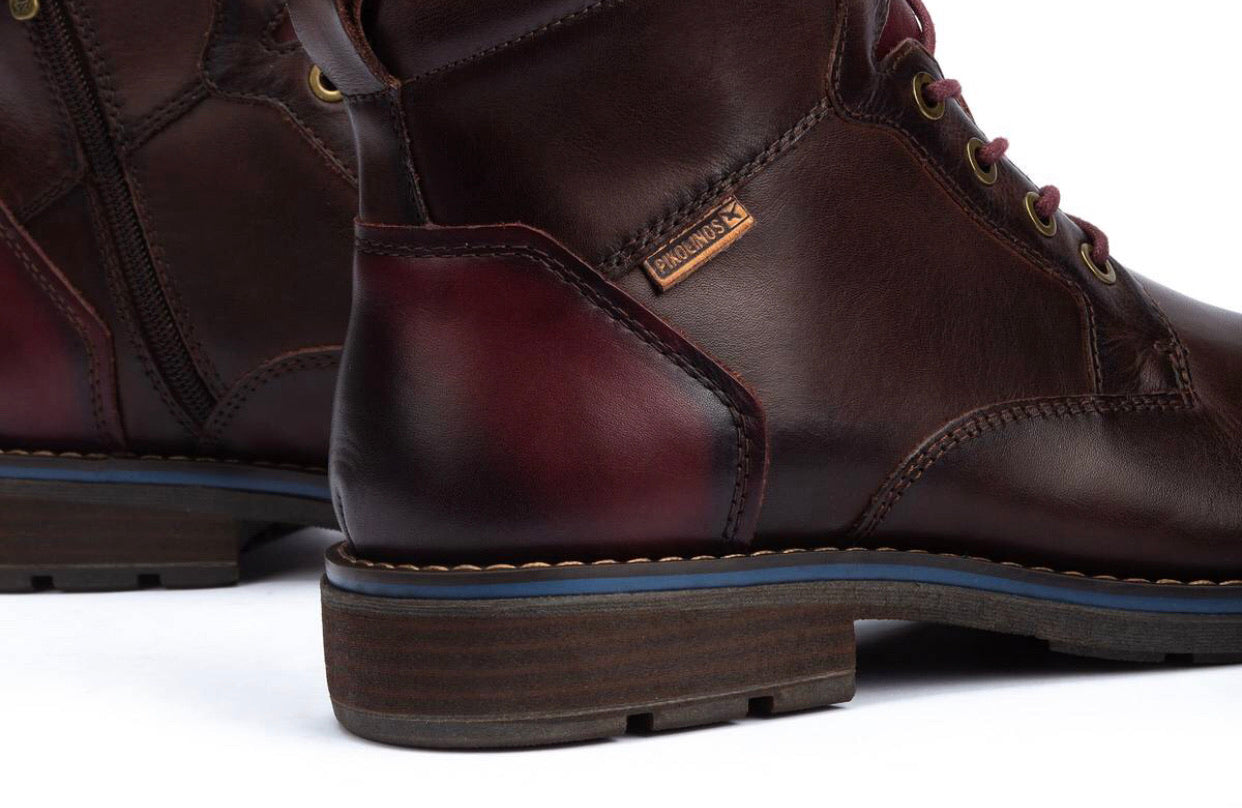 Pikolinos M2M-8170 Olmo Brown 6 Eyelet Zip Ankle Boot Made In Spain