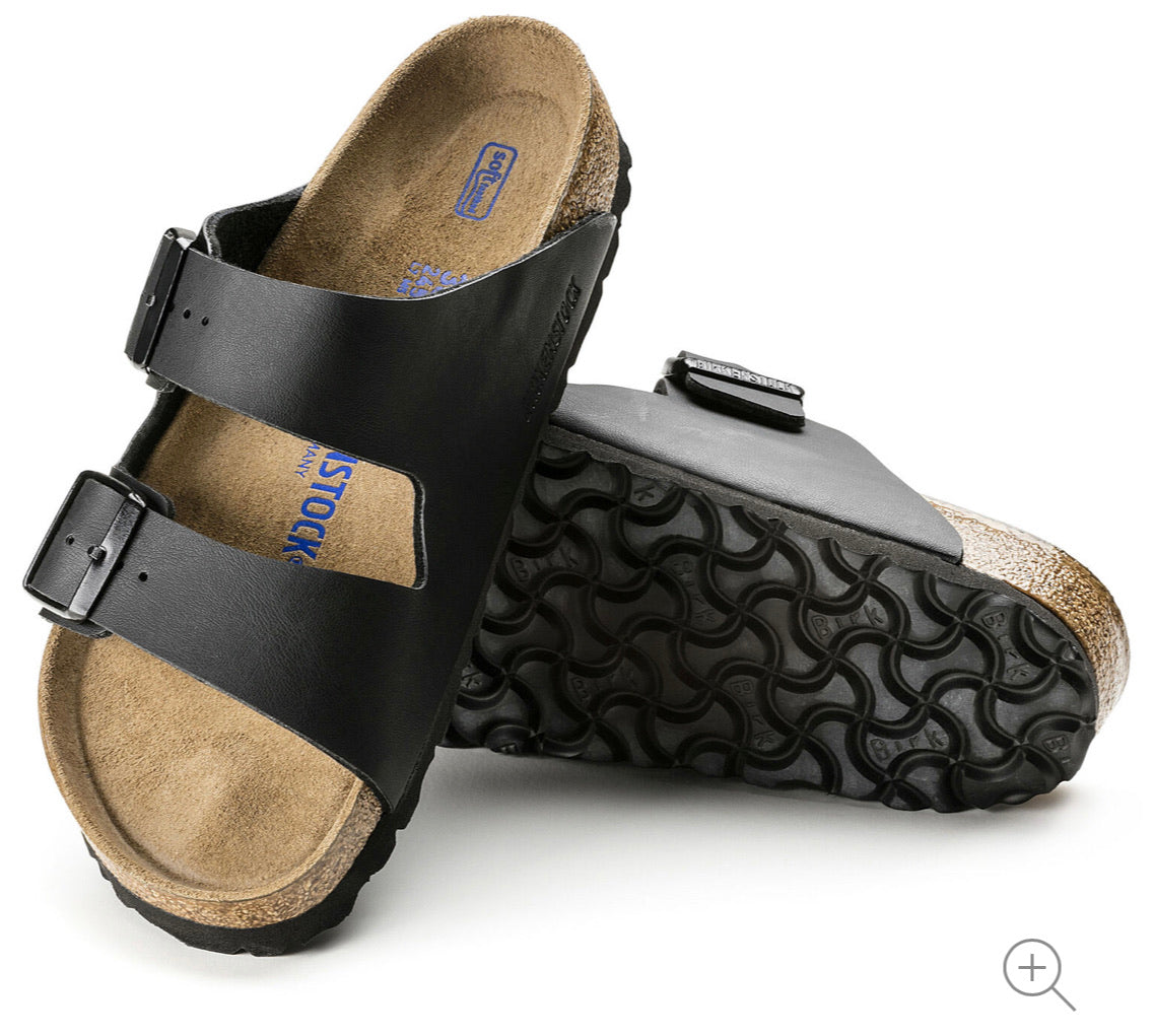 Birkenstock Arizona Black Birko-Flor Soft Footbed Made In Germany