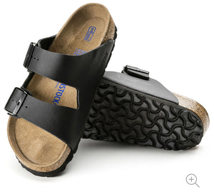 Birkenstock Arizona Black Birko-Flor Soft Footbed Made In Germany
