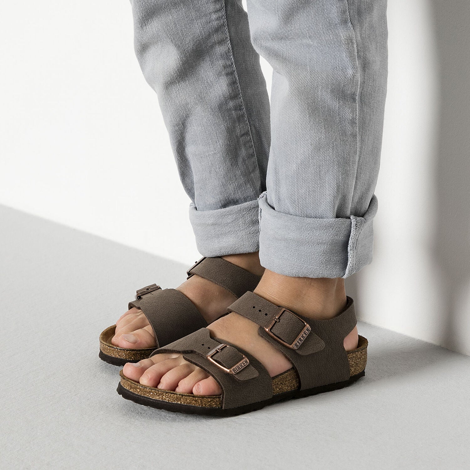 Birkenstock New York Kids Mocha Birko-Flor Nubuck Made In Germany