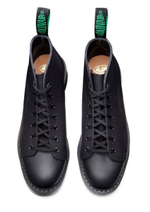 Solovair Monkey Black Greasy 7 Eyelet Boot Made In England
