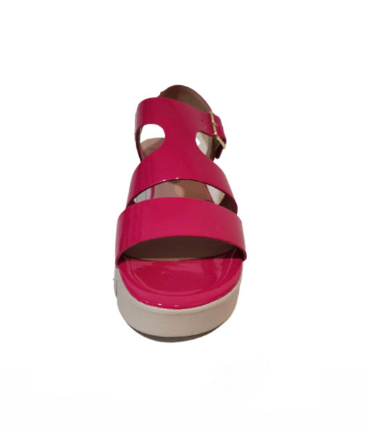 Wonders D-8004 Pink Patent Leather Wedge Made In Spain